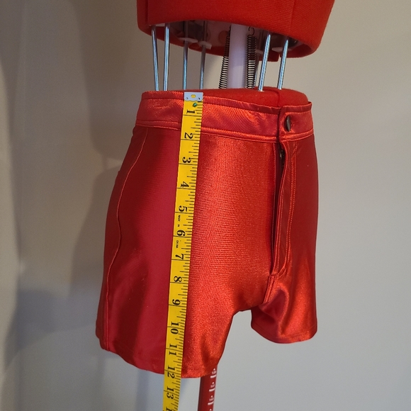 Size small shiny red hot pants - Picture 2 of 3